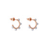 TOMEI Minimalist Pearl Earrings, White/Rose Gold 750