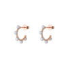 TOMEI Minimalist Pearl Earrings, White/Rose Gold 750