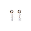 TOMEI Minimalist Pearl Earrings, White/Rose Gold 750