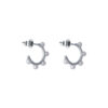 TOMEI Minimalist Pearl Earrings, White/Rose Gold 750