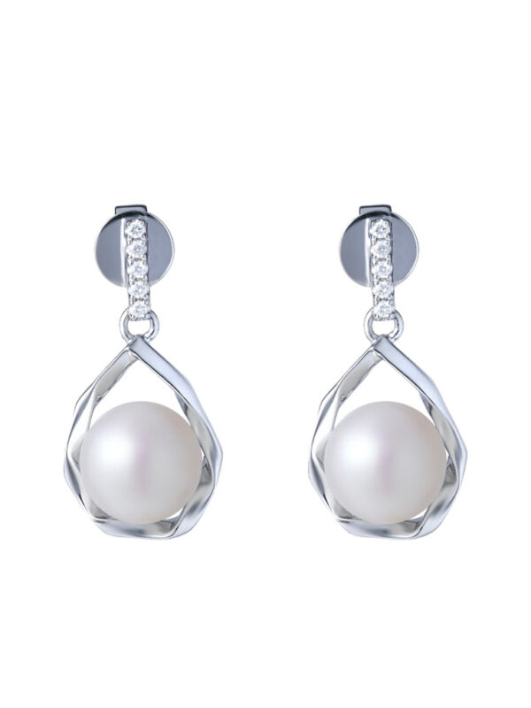 TOMEI Pearl Earrings, White Gold 585