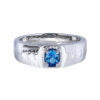 TOMEI Homme Collection Sapphire Men Ring, Silver+Palladium
