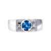TOMEI Homme Collection Sapphire Men Ring, Silver+Palladium