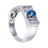 TOMEI Homme Collection Sapphire Men Ring, Silver+Palladium