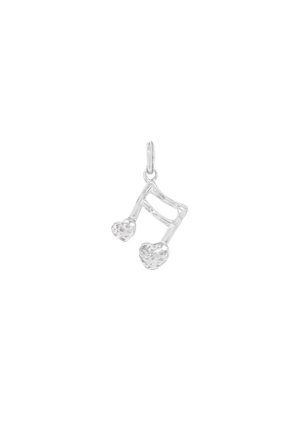 TOMEI Music Note Pendant, White Gold 585