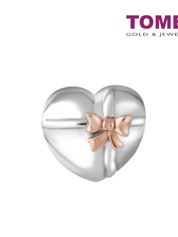 TOMEI Gift of Everlasting Love Charm, White+Rose Gold 585