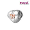 TOMEI Gift of Everlasting Love Charm, White+Rose Gold 585