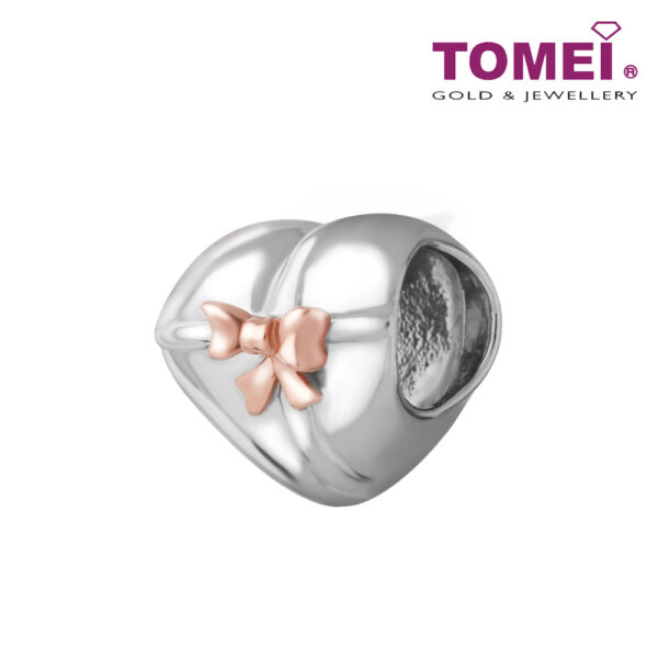 TOMEI Gift of Everlasting Love Charm, White+Rose Gold 585