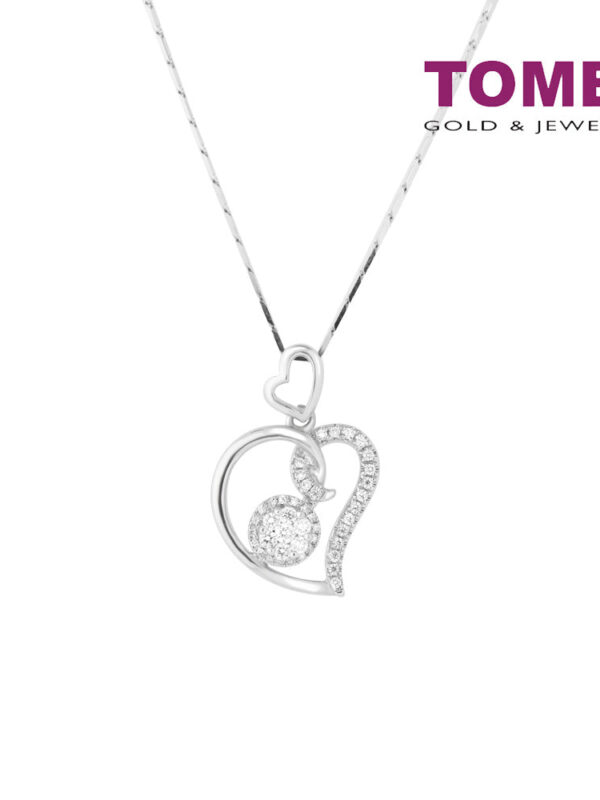 TOMEI Diamond Pendant Set, White Gold 375+585 (P5574)