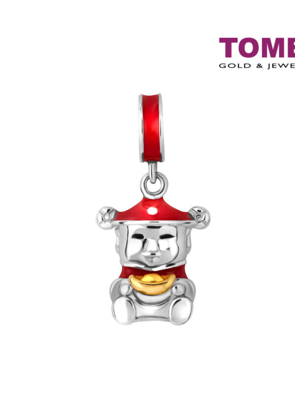 TOMEI God Of Fortune Charm, White Gold 585