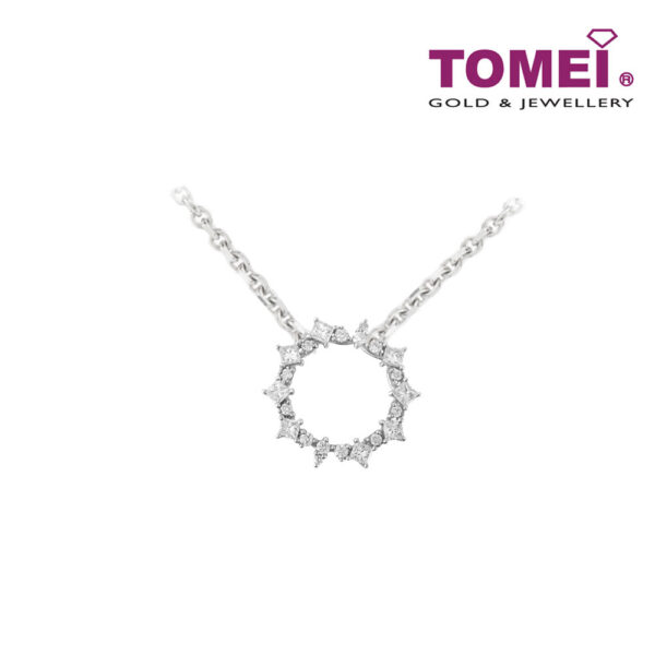 TOMEI Luminously Sparkling Rays Diamond Pendant, White Gold 750 (P6168)