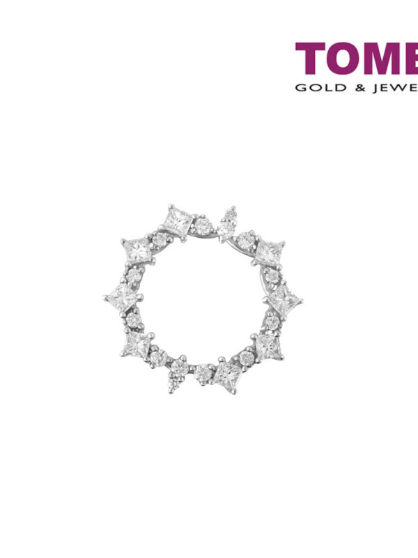 TOMEI Luminously Sparkling Rays Diamond Pendant, White Gold 750 (P6168)