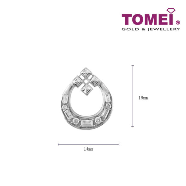 TOMEI Glittery Droplet Diamond Pendant Set, White Gold 585 (P6214)