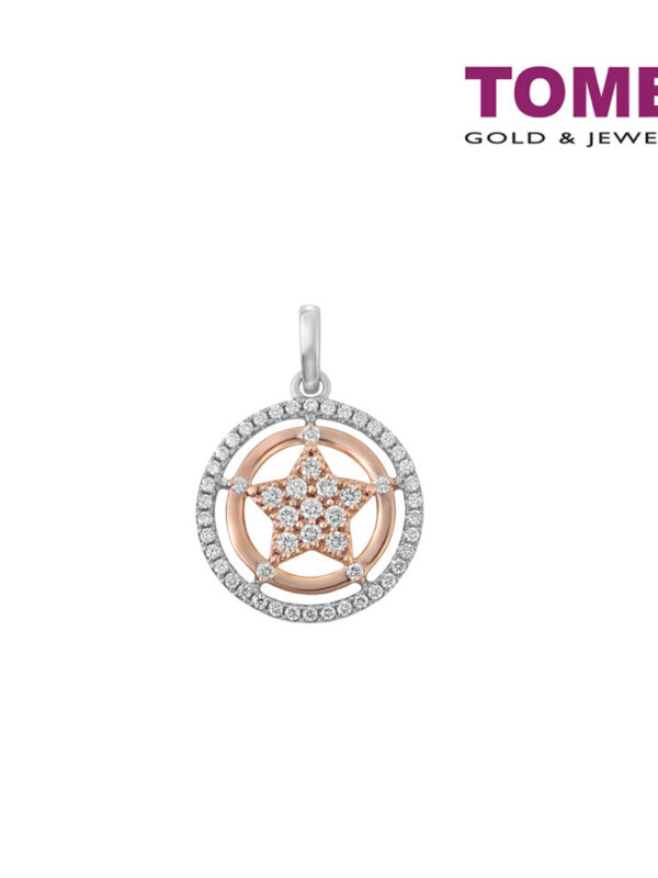TOMEI Aglowed with Stellar Coruscation Diamond Pendant, White Gold 750 (P6244)