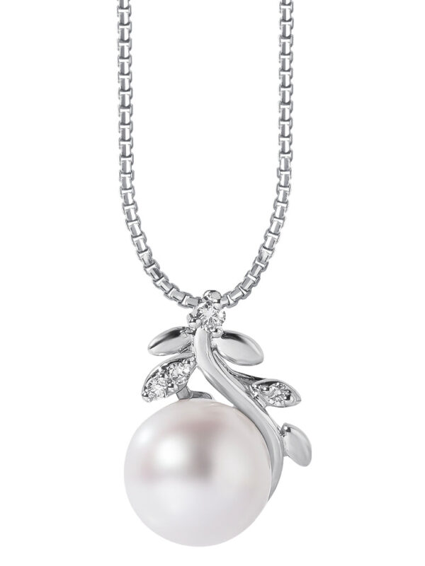 TOMEI Pearl Pendant Set, White Gold 585