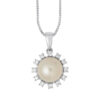 TOMEI Pearl Pendant Set, White Gold 585
