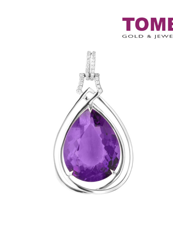 TOMEI Amethyst Diamond Pendant, White Gold 750 (P9419AM1)