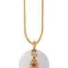 TOMEI Nephrite Collection Lute Pendant, Yellow Gold 750
