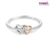 TOMEI Glamorous Spectacle of Intertwined Hearts Diamond Ring | White Gold & Rose Gold 585 (14K) (R4870)