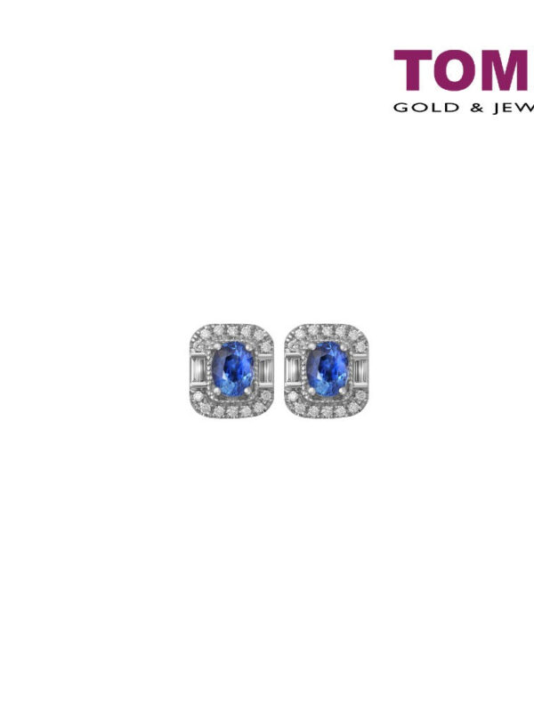 TOMEI Majestic Blue Earrings, Sapphire Diamond White Gold 750 (E2156)