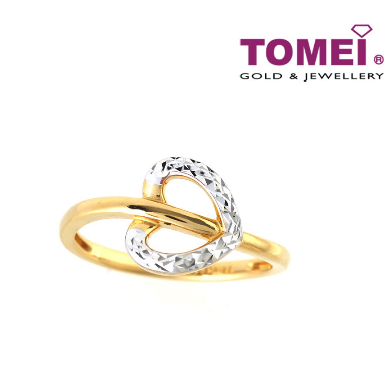 TOMEI Agleamed with Splendacious Heart Ring, Yellow Gold 916 (9O-YG0768R-2C)