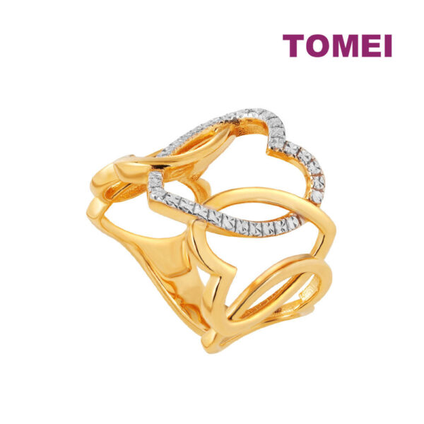 TOMEI Diamond Cut Collection Love in a Loop Ring, Yellow Gold 916