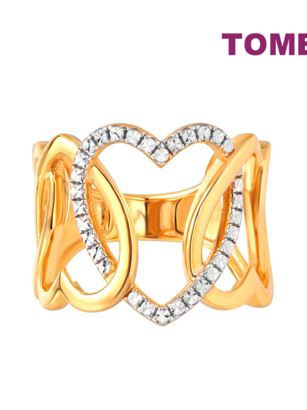 TOMEI Diamond Cut Collection Love in a Loop Ring, Yellow Gold 916