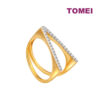 TOMEI Diamond Cut Collection Glimmering V Shape Ring, Yellow Gold 916