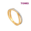 TOMEI Diamond Cut Collection Cross Twisted Ring, Yellow Gold 916
