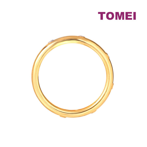 TOMEI Diamond Cut Collection Studded Ring, Yellow Gold  916
