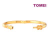 TOMEI Diamond Cut Collection Studded Bangle, Yellow Gold  916