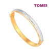 TOMEI Dual-Tone Eternity Bangle, Yellow Gold 916