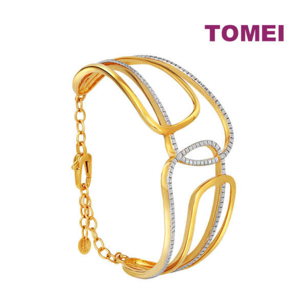 TOMEI Anastasia Layered Bangle, Yellow Gold 916