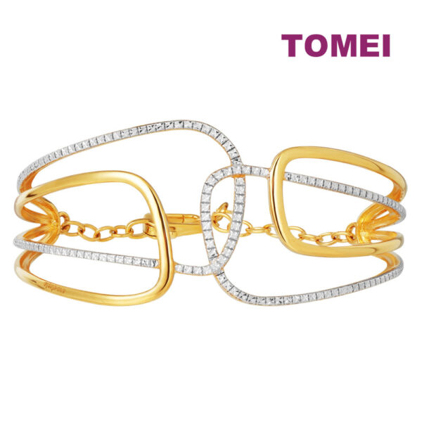 TOMEI Anastasia Layered Bangle, Yellow Gold 916