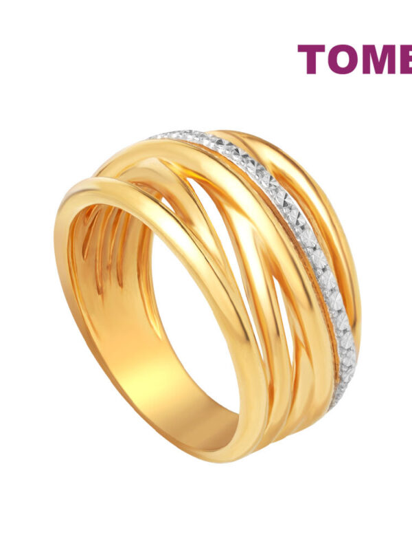 TOMEI Diamond Cut Collection Layered Ring, Yellow Gold 916