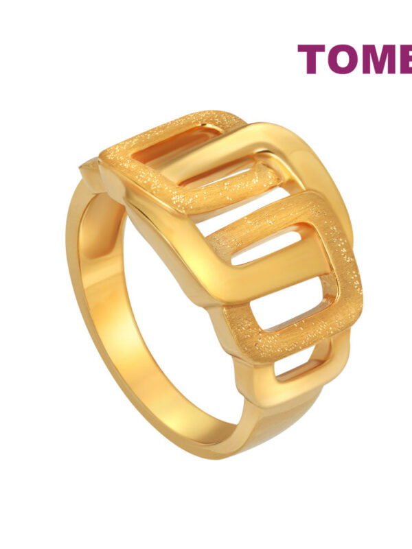 TOMEI Geometric Ring, Yellow Gold 916
