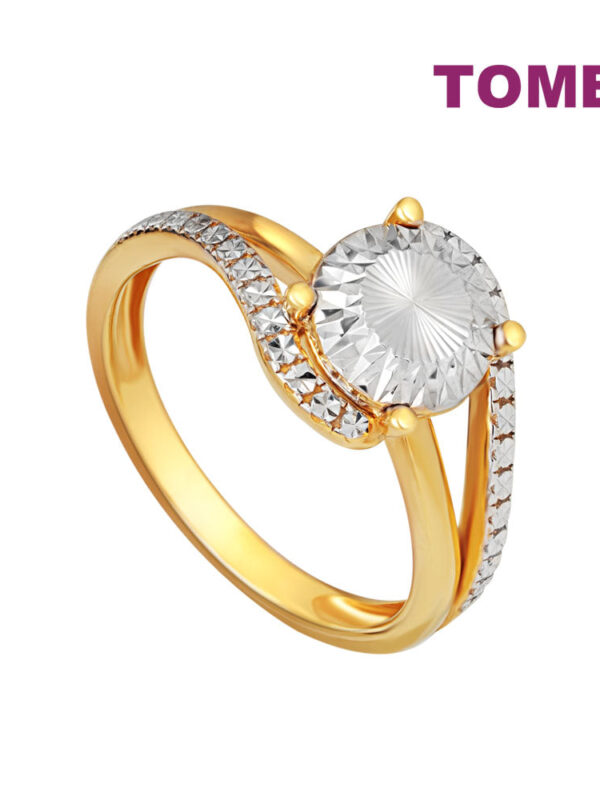 TOMEI Diamond Cut Collection Dazzling Oval Ring, Yelllow Gold 916
