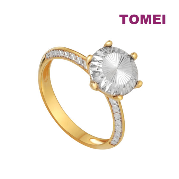 TOMEI Diamond Cut Collection Radiant Ring, Yellow Gold 916