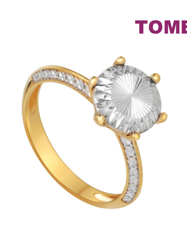 TOMEI Diamond Cut Collection Radiant Ring, Yellow Gold 916