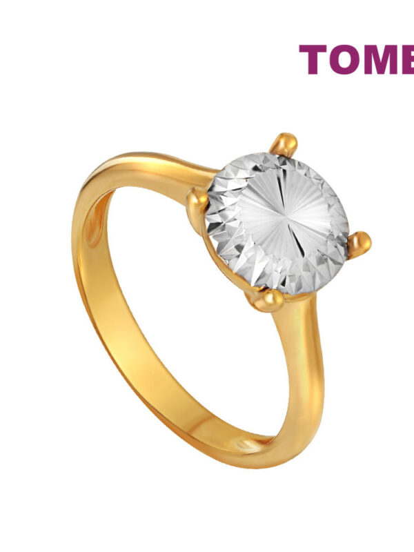 TOMEI Diamond Cut Collection Round Ring, Yellow Gold 916