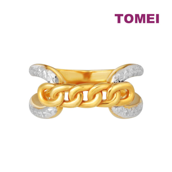 TOMEI Dual-Tone Knotted Ring, Yellow Gold 916
