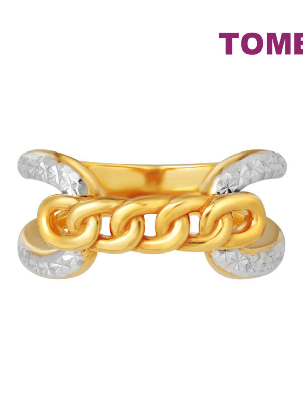 TOMEI Dual-Tone Knotted Ring, Yellow Gold 916