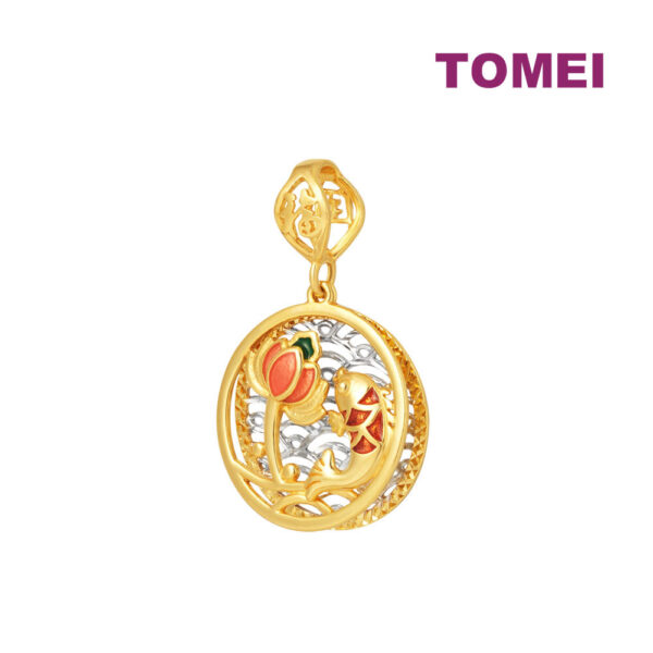 TOMEI Lucky Carp in the Water Pendant, Yellow Gold 916