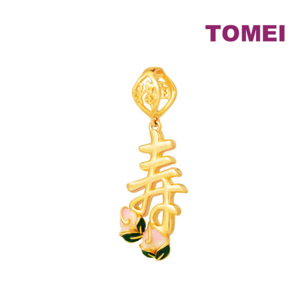 TOMEI Longevity Peach Pendant, Yellow Gold 916