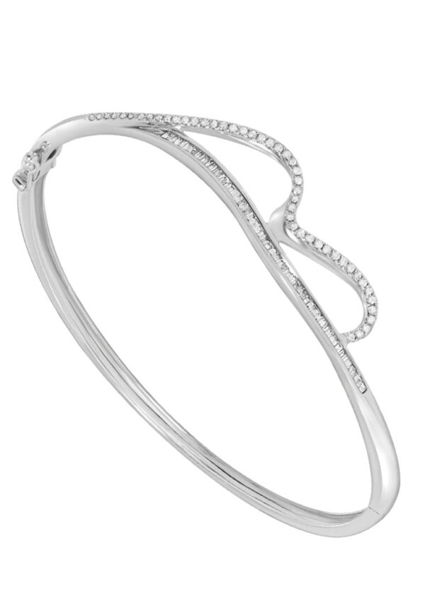 TOMEI Bangle of Brio with Whimsical Verve, Diamond White Gold 750 (B0478)