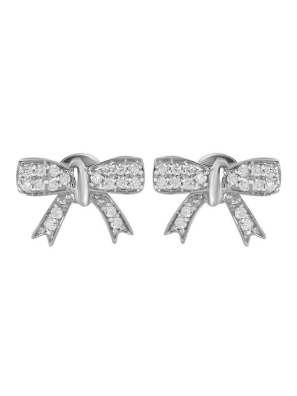TOMEI Dazzle Bow Earrings, Diamond White Gold 750 (E2148)