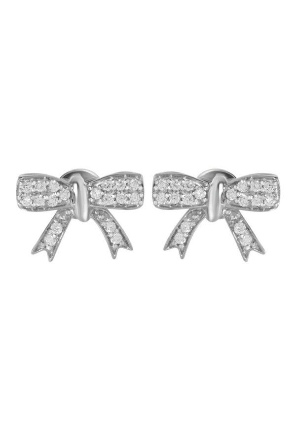TOMEI Dazzle Bow Earrings, Diamond White Gold 750 (E2148)