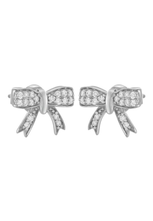 TOMEI Dazzle Bow Earrings, Diamond White Gold 750 (E2148)