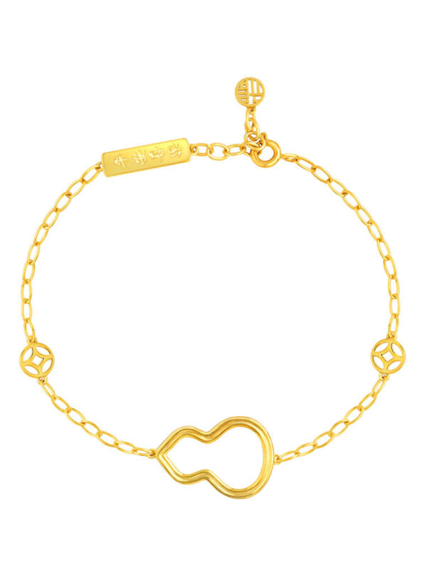 TOMEI Dainty Gourd Bracelet, Yellow Gold 916