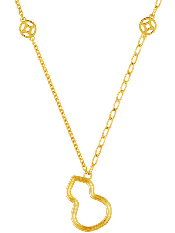 TOMEI Dainty Gourd Necklace, Yellow Gold 916